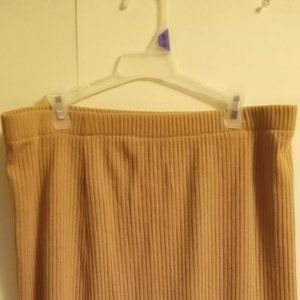 Dark Beige/ Tan Maxi Skirt with knit/sweater line based texture.